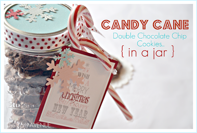 Candy Cane Mint Cookie Recipe the36thavenue.com Bake them and get the Free Printable to give them as gifts.