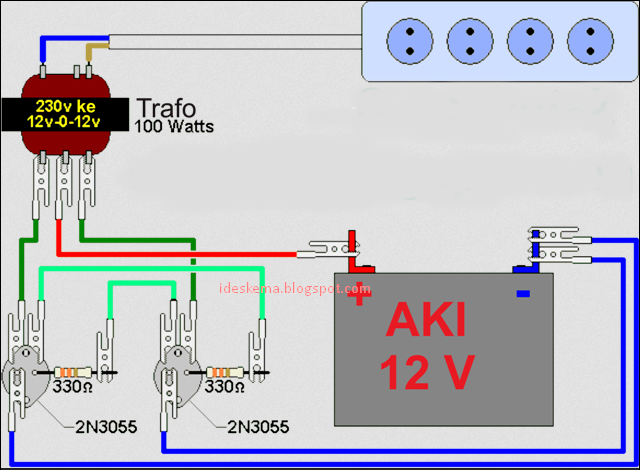  Rangkaian  Membuat Inverter  DC to AC Sederhana  Memakai 