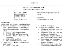 Download Soal Ulangan Semester Ganjil Mapel PKn Kelas XII KTSP