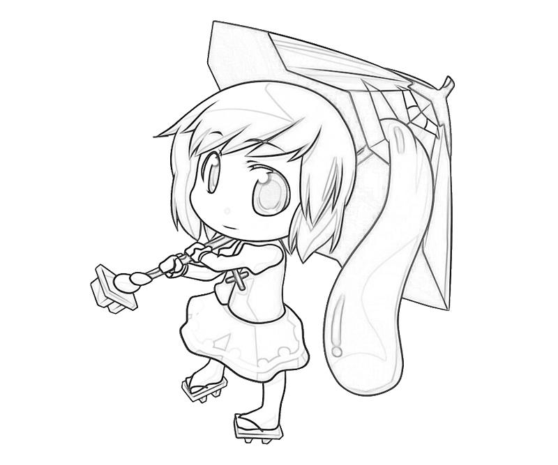 Kogasa Tatara Chibi Coloring Pages title=