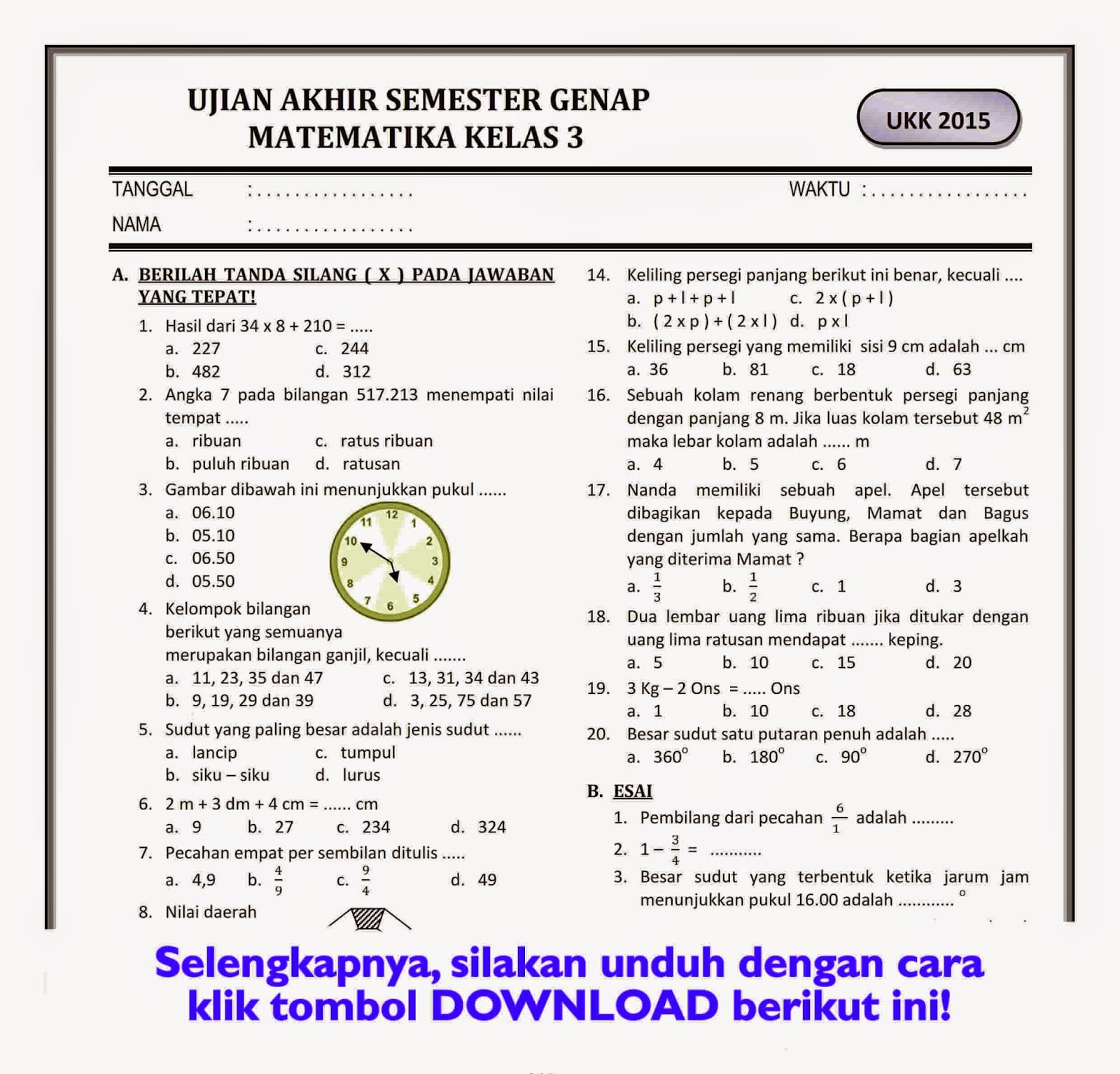 UKK Matematika kls 3 001