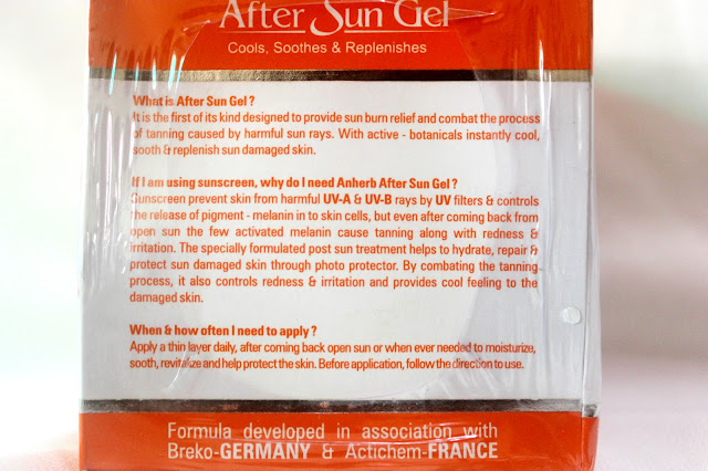 Anherb Natural After Sun Gel Review