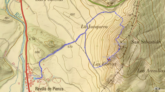 Mapa Ruta Las Corvas Arista SW