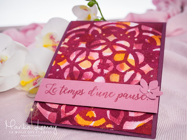 carte mandala avec les pochoirs Stampin' Up!