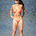 Michelle Lewin – Red Bikini Candids in Miami