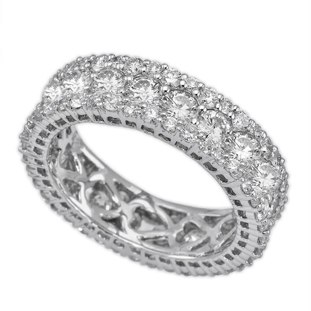 14k White gold and diamond women's eternity band