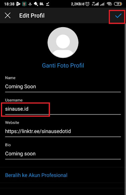 Cara Mengganti Username IG 2