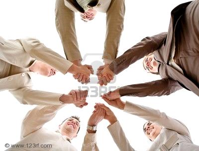 people holding hands in circle. People Holding Hands In A