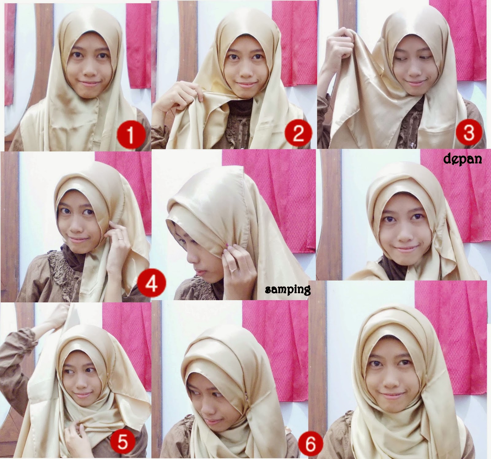 29 Gambar Menarik Tutorial Hijab Segi Empat Satin Terbaru Tutorial