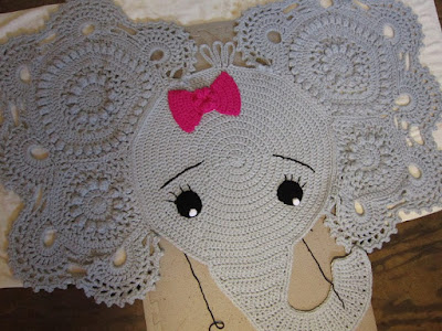 elephant, rug, crochet