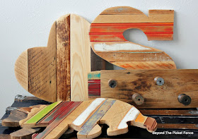 reclaimed wood, salvaged, rustic decor, wood shapes, wood bear, heart sign, wood spools, jigsaw, http://bec4-beyondthepicketfence.blogspot.com/2016/01/scrappy-shapes.html