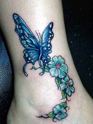 flower tattoo designs for feet