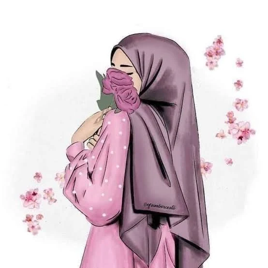 Hijab Girl Cartoon pic for FB Profile  | Cute Muslimah Cartoon Picture  ‌| Hijab Cartoon Couple pic