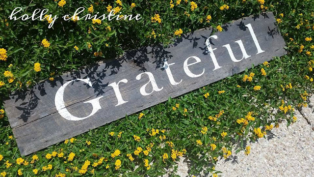 Grateful hand painted sign