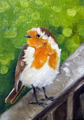 robin oil painting