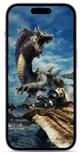 A 'monster Hunter' Iphone Digital Illustration Of A Sea Serpent With Turtle Like Spiked Carapace.