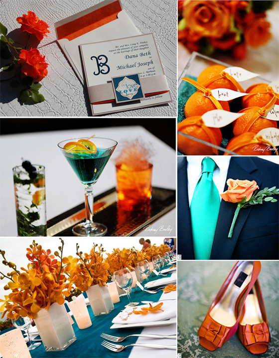 orange teal a fresh modern wedding palette