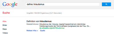 Google Suche - mit dem Suchoperator define: Fremdwörter definieren
