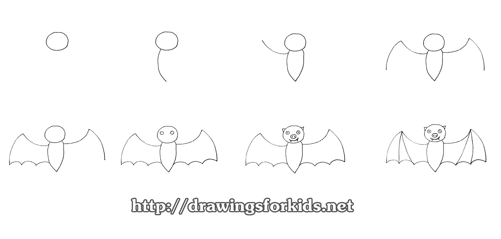 How to draw a bat for kids - drawingsforkids.net