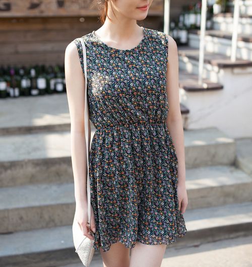 Sleeveless Chiffon Mini Dress