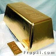 The Mitsubishi  Materials Corporation of Japan poured the World's largest Gold bar. The bar is  17.9 inches by 8.9 inches and 6.7 inches high. All though it takes up the same  amount of space as a large shoe box, you would not be able to lift it as It  weighs 551.15 pounds. At the time it was poured it was worth $3.7 million,World's Largest Gold Bar 