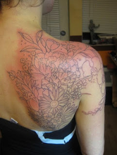 flower tattoos on shoulder