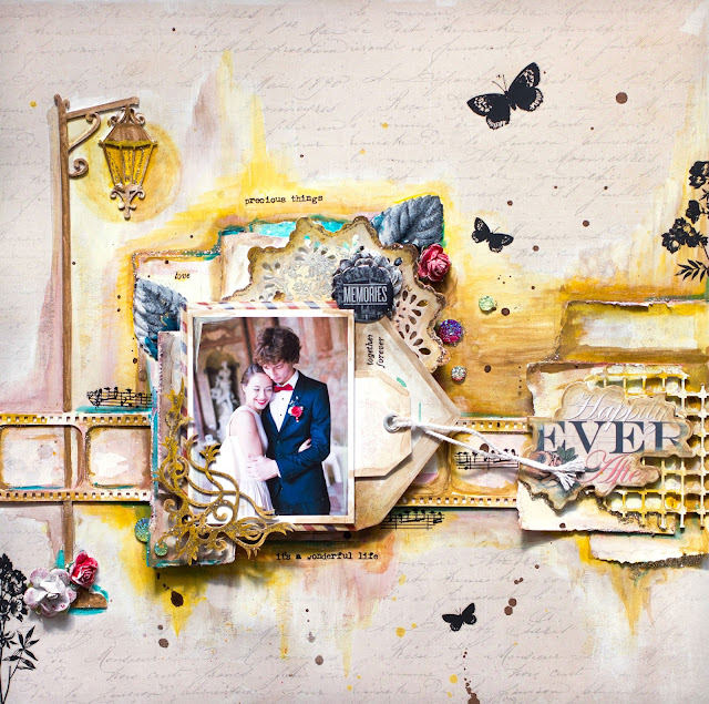 Mixed-media layout @pionizglini #layout #mixedmedia #7dots #prima