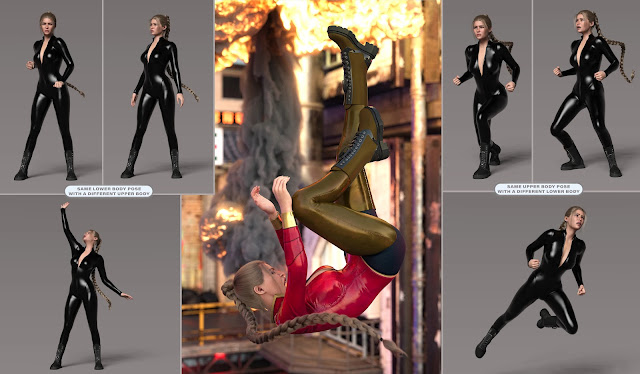 Z Heroine Action Poses for Genesis 9 and 8 Female
