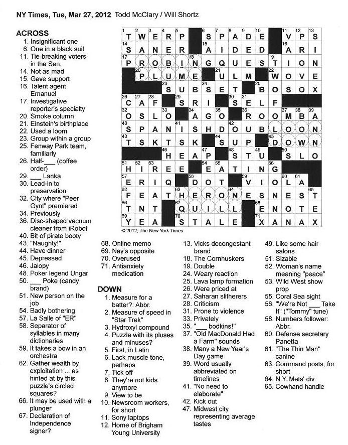 The New York Times Crossword in Gothic: 04.18.10 — IT