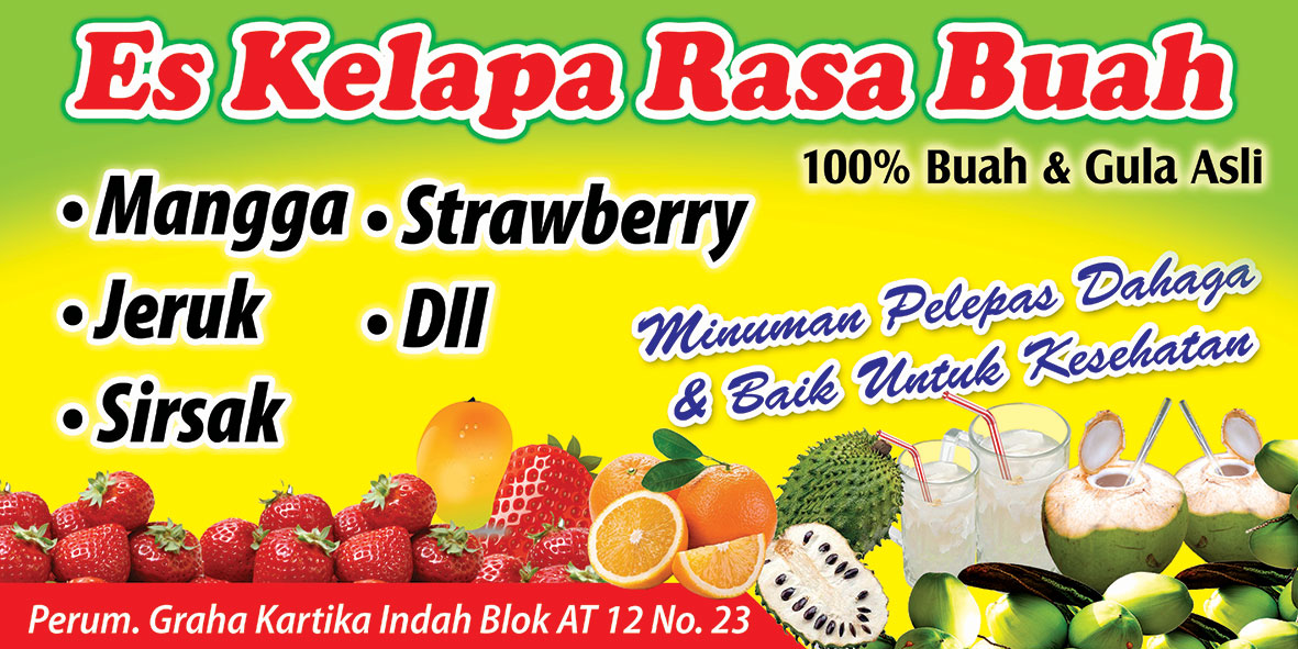 Contoh DesaIn - Banner Es Kelapa Rasa Buah ~ contoh desain 