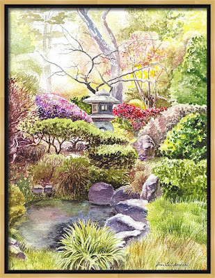 Japanese Garden San Francisco Painting by Irina Sztukowski 