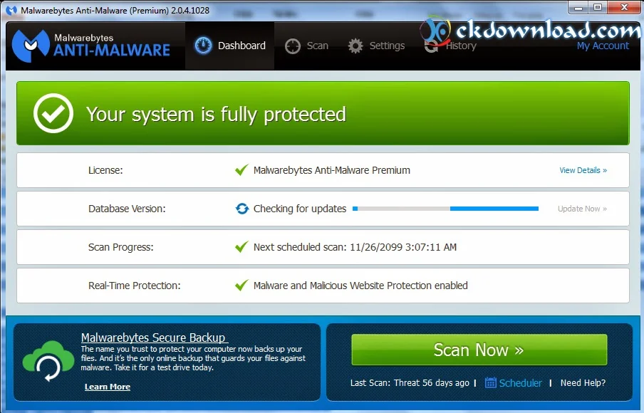 Malwarebytes' Anti-Malware Premium 2.0.4.1028 Full - Loại bỏ mã độc, phần mềm độc hại 