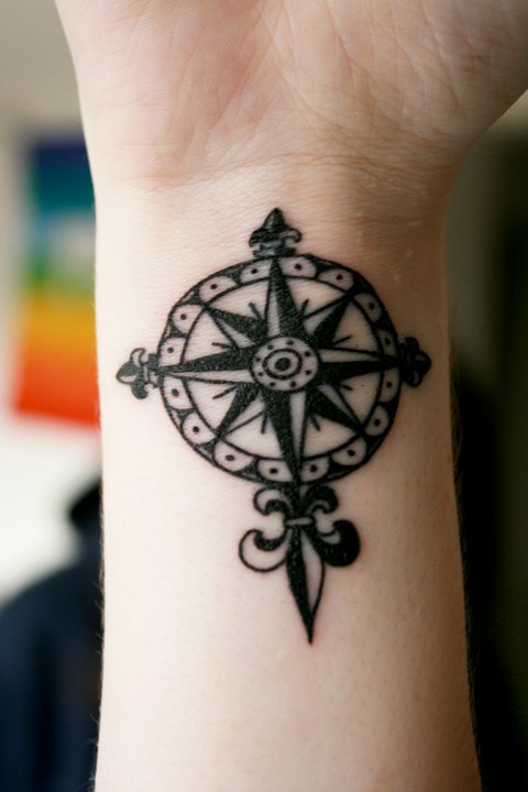 That is a compass rose on my dear friend Anna Laytham's wrist