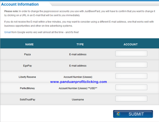 Menambahkan Payments Processors di Profit Clicking