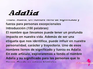significado del nombre Adalía