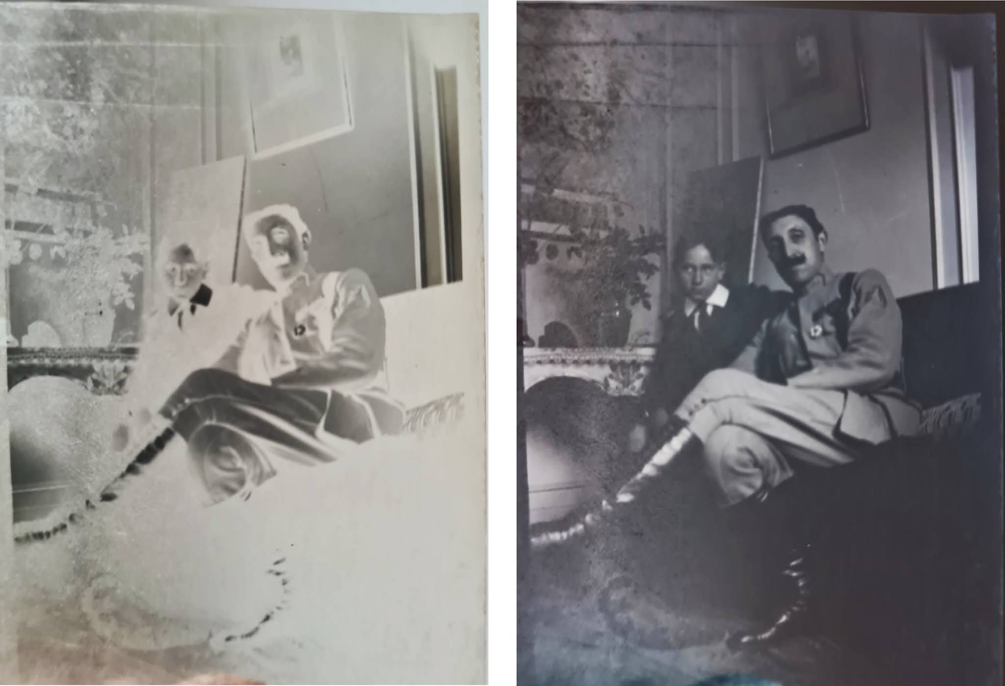 lasinegatiivi negatiivi vanha vintage valokuva aateli ranskalainen aatelissuku linna korona covid-19 lockdown karanteeni sotasankari