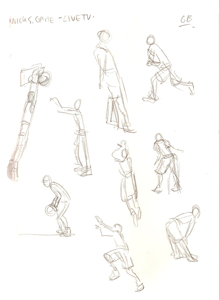 Life Drawing Dublin: Live Basketball gestures 6B pencil