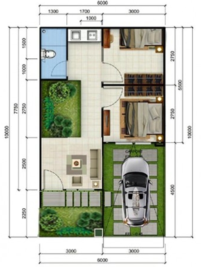  Desain  Rumah Kontrakan  2 Kamar 