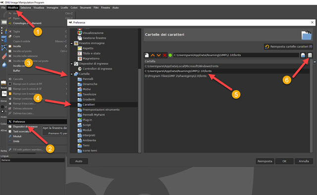 percorso-caratteri-gimp