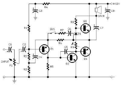 2W Amplifier Circuit Diagram