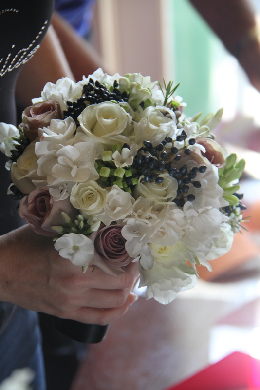  them with their Bridal Bouquets a heavenly confection in Black White 