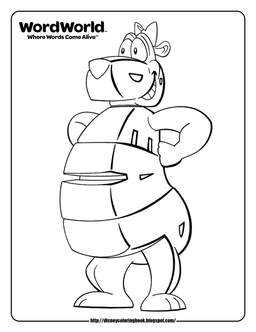 wordworld 1 free disney coloring sheets