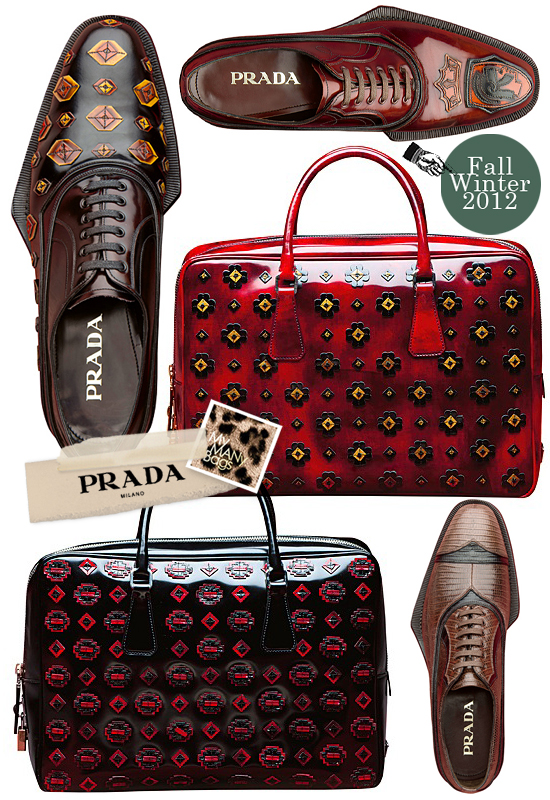 Below: Prada Fall Winter 2012 mens shoes, bags and accessories ...