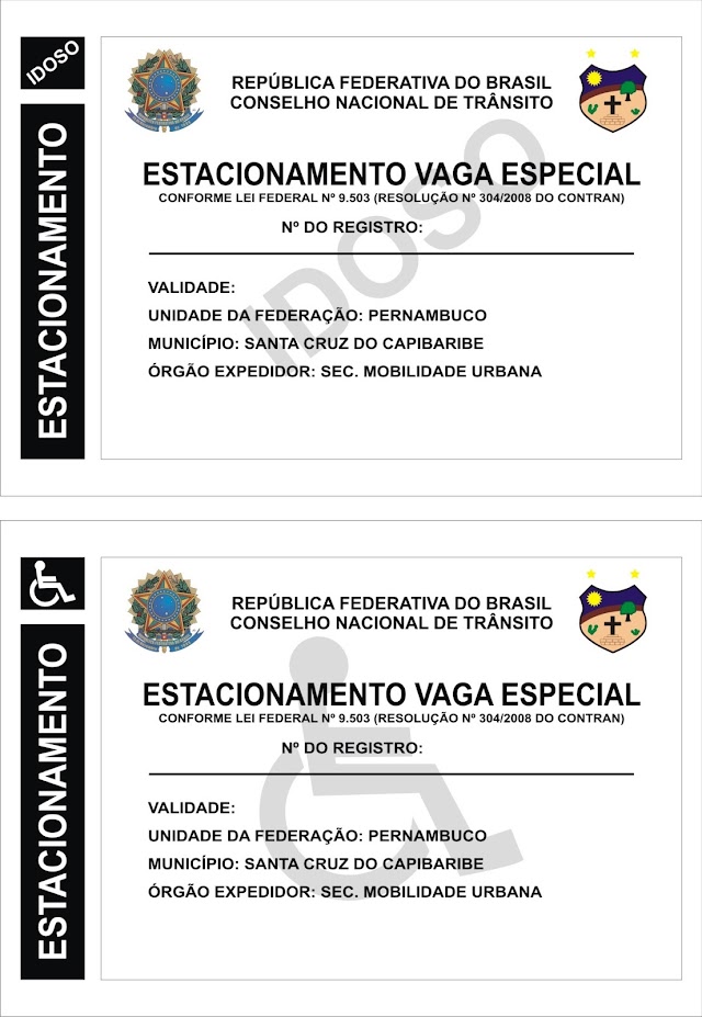 Secretaria de Mobilidade Urbana de Santa Cruz emite credencial para vagas de estacionamento especial