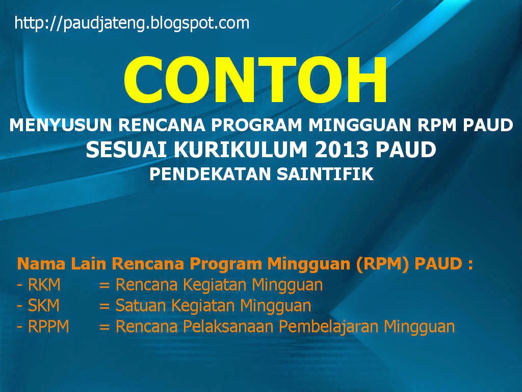 Contoh Program Mingguan RKM RPPM PAUD Kurikulum 2013 