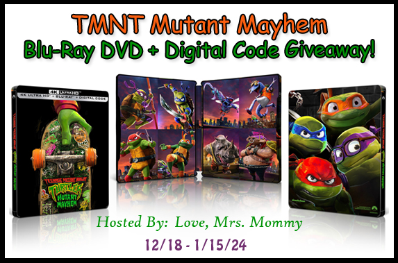 Teenage Mutant Ninja Turtles Mutant Mayhem Blu-Ray DVD Review Giveaway, TMNT Digital Code giveaway, TMNT Mutant Mayhem