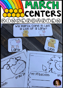 Spring into March Math and Literacy Centers is 248 pages full of fun hands-on math and literacy centers that are perfect for your kindergartners to help build a strong foundation in math, number sense and literacy skills.