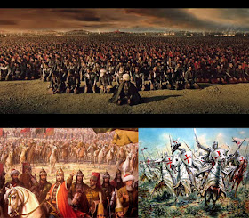 Gambaran perang di Yerussalem, kekaisaran Byzantium, dan perang Salib