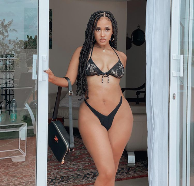 Tanasha Donna new curvy shape at Nyali in a bikini.