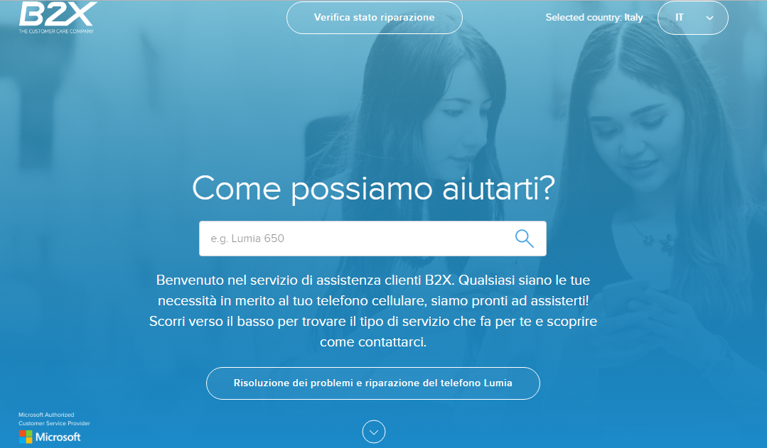 B2X Assistenza Smartphone Lumia | Download App HTNovo